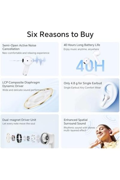 HONOR CHOICE Wireless Earbuds, X7e Bluetooth 5.3 in Ear Headphones, Active Noise Cancellation Ear Bu