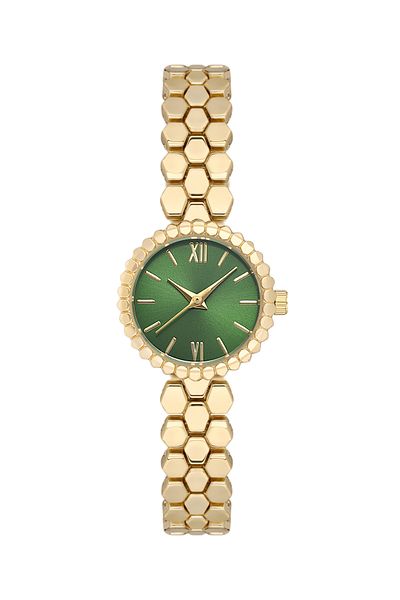 SPECTRUM PREMİUM Spectrum Minimal Case Round Dial Snakeskin Pattern Metal Band Women Wrist Watch