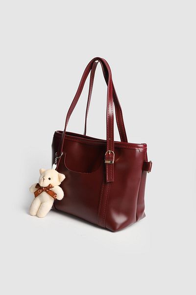 La La'Graccio Paris Lagraccio Paris Women's Teddy Bear Handbag and Strap Bag Claret Red