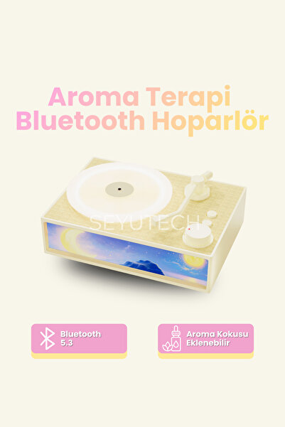 SEYUTECH Aroma Terapi Bluetooth Hoparlör Nostalji Plak Görünüml 3D Ses Dalgas...