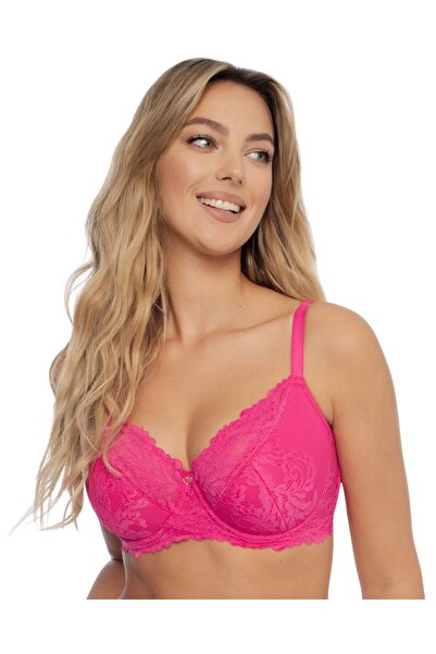 ESOTIQ Sutien semi-căptușit cu armătură, dantelă florală și pandantiv, cu susținere înaltă, întărit | Lynn