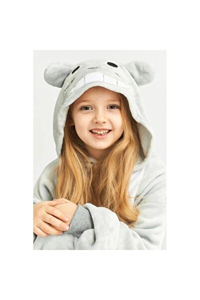 zzz sleep good sleeping !!! Children's onesie pajamas, KIGURUMI, TOTORO cat pattern, gray color, Onesie