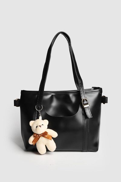 La La'Graccio Paris Lagraccio Paris Women's Teddy Bear Handbag and Strap Bag Black