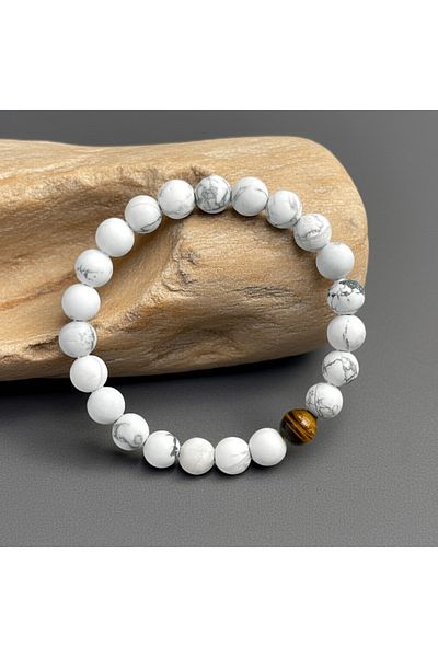 Perlavita Peaceful Sleep - Bracelet Against Nightmares and Insomnia (Havlit and Tiger Eye) 8mm