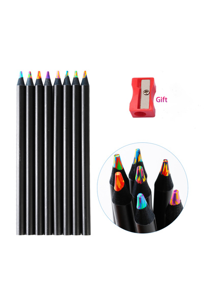 kissbuty 8 قطع من أقلام الرصاص قوس قزح 8 قطع من أقلام الرصاص قوس قزح كبيرة بأ...