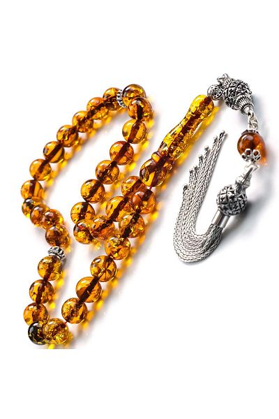 TESBİHCİBABA Baltic Pearl Fossil Honey Drop Amber Prayer Beads