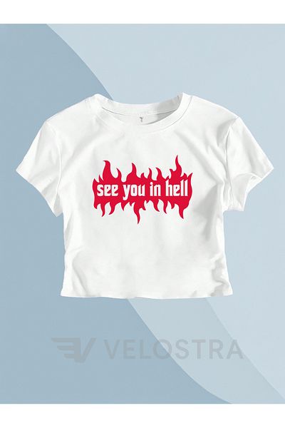 Velostra Women's See You in Hell Printed Crop