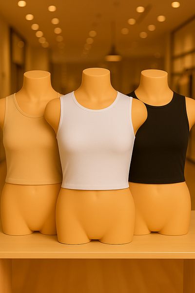 Loule Women's Clothing 3 Pieces Cotton Sleeveless Crop T-Shirt Ll.Il23.Ke17.301