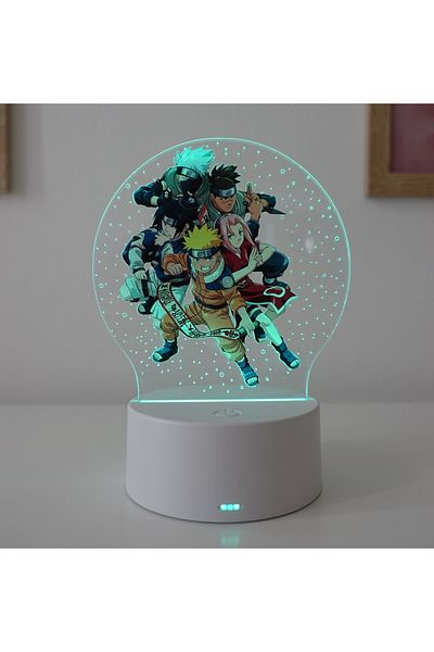 ILUMISHOP Lampa De Veghe LED, anime Naruto, Naruto Team, 7 Culori, Alimentare USB sau 3 baterii AA