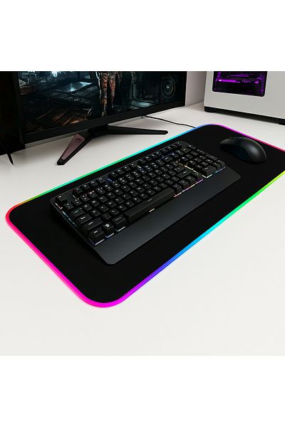 Blasko Mouse Pad Gaming cu Iluminare LED RGB 80x30CM Negru, King-Size