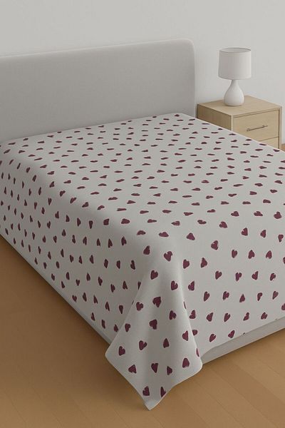 DB DANLA BALDİ Home Collection قماش بيكيه منقوش على شكل قلب أحمر مزدوج من القطن