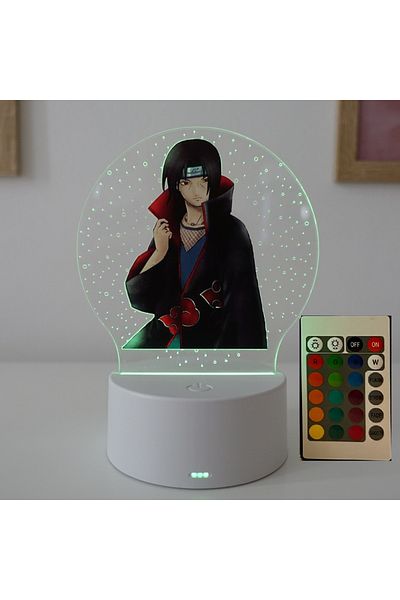 ILUMISHOP Lampa De Veghe LED, anime Naruto, Itachi, 16 Culori, cu telecomanda, Alimentare USB sau 3 baterii AA