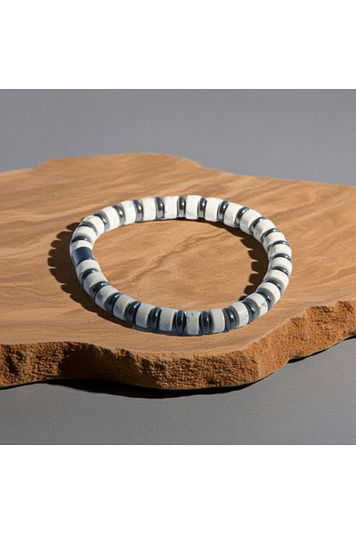 Perlavita Mindful Peace - Protection Bracelet Against Anger and Stress (Havlit and Hematite)