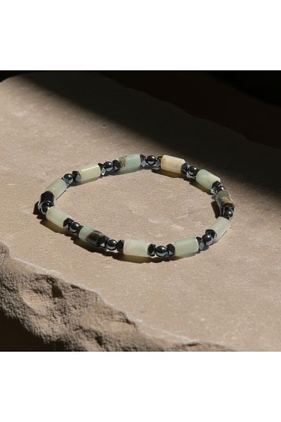 Perlavita Bracelet Against Stress and Communication Difficulties (Amazonite and Hematite)