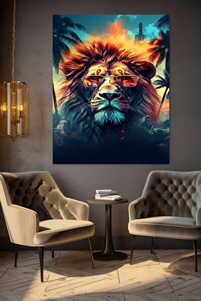 özkacar LAV SA SUNČANIMA NAOČALAMA SLIKANJE NA PLATNU ZID KUĆE DNEVNE SOBE KA...