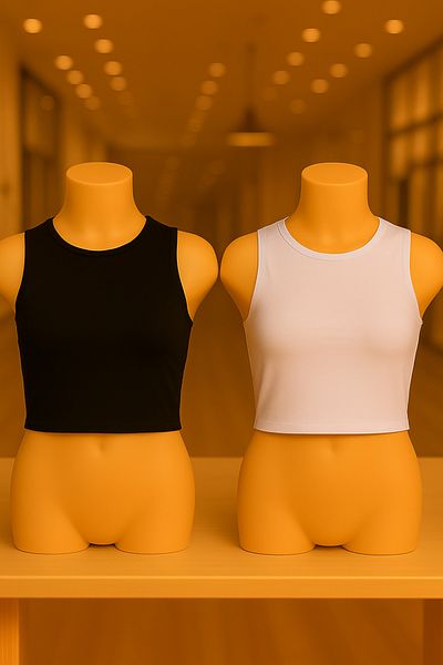 Loule Women's Clothing 2 Pieces Cotton Sleeveless Crop T-Shirt Ll.Il23.Ke17.301
