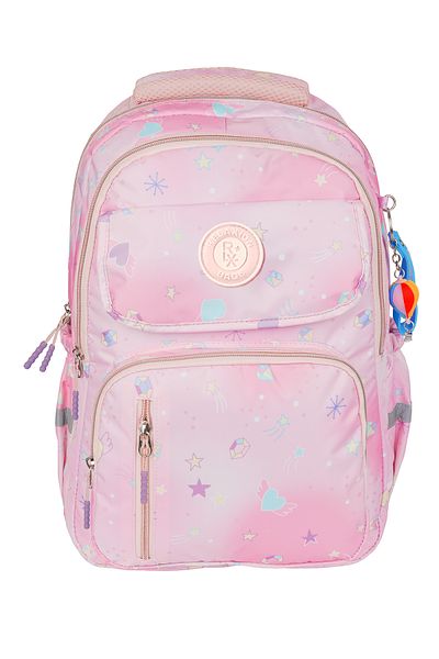 Fiyaka Rlx-1390 Set of 3 Children's Primary School Bag Backpack with Pen Holder and Lunch Bag Pink