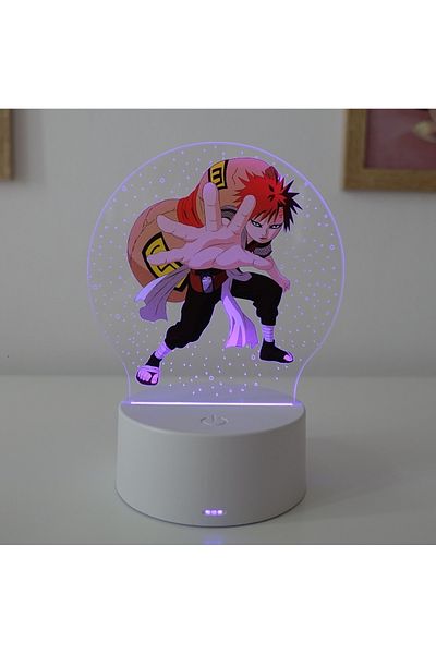 ILUMISHOP Lampa De Veghe LED, anime Naruto, Gaara, 7 Culori, Alimentare USB sau 3 baterii AA