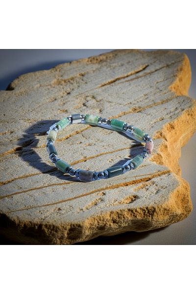 Perlavita Internal Castle - Bracelet Against Emotional Ripple and Stress (Indian Flow and Hematite)