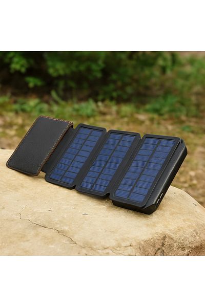 Blasko Baterie externa pliabila 20.000mAh cu 4 panouri solare de mare putere, ideala pentru drumetii, campi