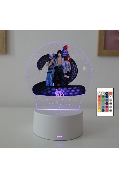 ILUMISHOP Lampa De Veghe LED, anime Naruto, Taka Sasuke, 16 Culori, cu telecomanda