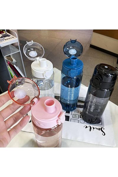 Yelajoy Sport Water Bottle,780Ml Outdoor Portable Sports Plastic Straw Water Cup for Travel Camping,Pink