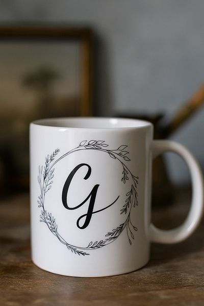 çokaş كوب بورسلين كبير الحجم مطبوع عليه حرف G