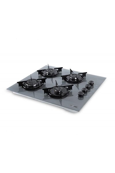 Luxell Built-in Hob OC88A.L, 4 Gas Burners, 60 cm, Electric Ignition, Grey Glass