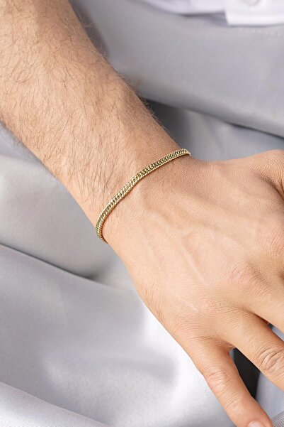 Fiyonk Kuyumculuk 14 Ayar Altın Sık Gurmet Zincir Erkek Bileklik