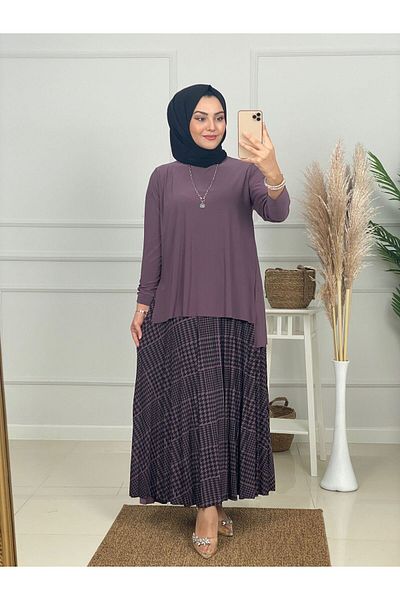 NİSUM MODA Σετ φούστα με σχέδιο Houndstooth