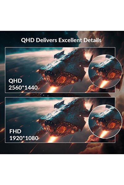 FlashHawk 27 inch Curved Monitor 180Hz,QHD 1440p, HDR, 99% sRGB, 2800R, VESA Compatible,for Tablet/Desktop/PS4