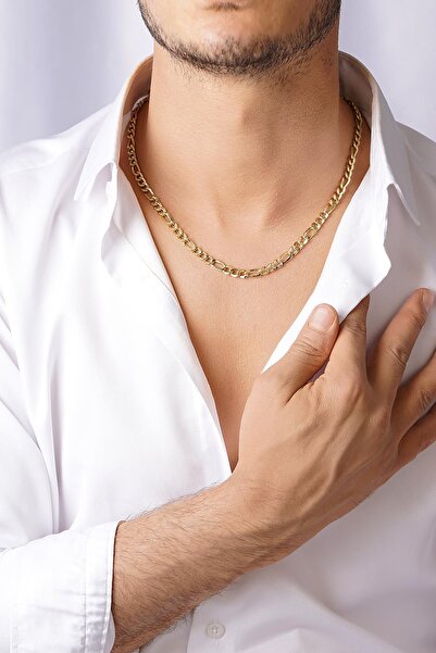 Fiyonk Kuyumculuk 14 Ayar Altın Figaro Zincir Erkek Kolye