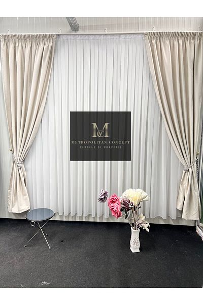 Metropolitan Concept Set of 2 blackout curtains in linen texture, worked on 10 cm wide rejansa