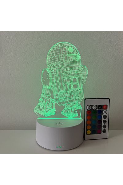 ILUMISHOP 3D LED Night Light, Robotel, 16 Colors with Remote Control, USB or 3 AA Batteries