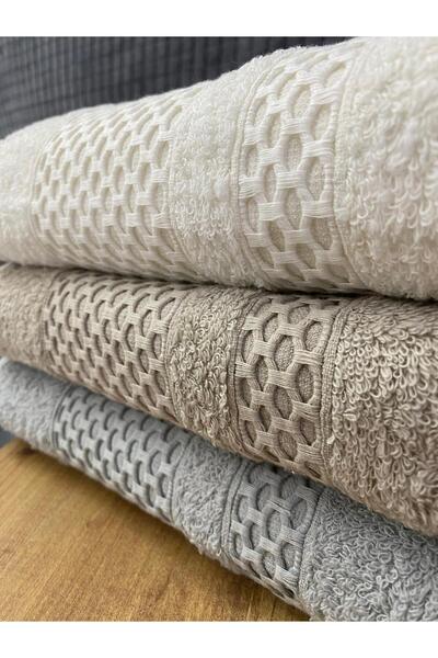 Bonny Home Набір з 3 вафельних рушників для ванної кімнати – 3 штуки 100x150 см, 100% бавовна, м'яка текстура, рушник з плетеним візерунком