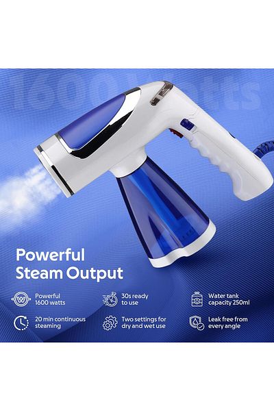 Saharaz Handheld Garment Steamer,1600W Portable Foldable Fabric Steamer with 250ml Water Tank and Brush,