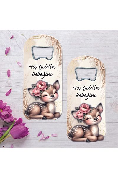 Ege ajans 10 Embossed Figure Gazelle Concept Baby Gift Opener Magnet