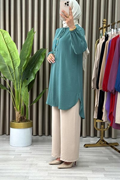 ALYA Γυναικεία Ρούχα Τεστέτουρ Σετ Τουνίκ-Παντελόνι Sedanur Aerobin