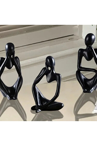 ELBUCOLECTION Sessizlik Üçlüsü – Modern Minimalist Düşünen Figürler Seti