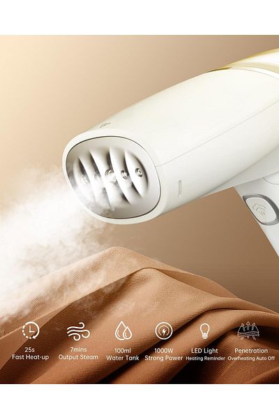 Saharaz Handheld Garment Steamer for Clothes, 1000W, Portable Handheld Design, Strong Penetrating Steam