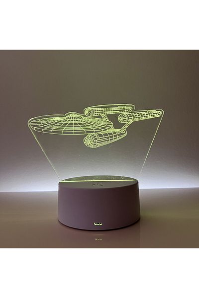 ILUMISHOP 3D LED Night Light, Star Trek Ship, 7 Colors, USB Power or 3 AA Batteries