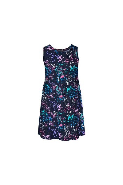 LOVETTI Dark Navy Spray Colors Girl's Patterned Sleeveless Dress