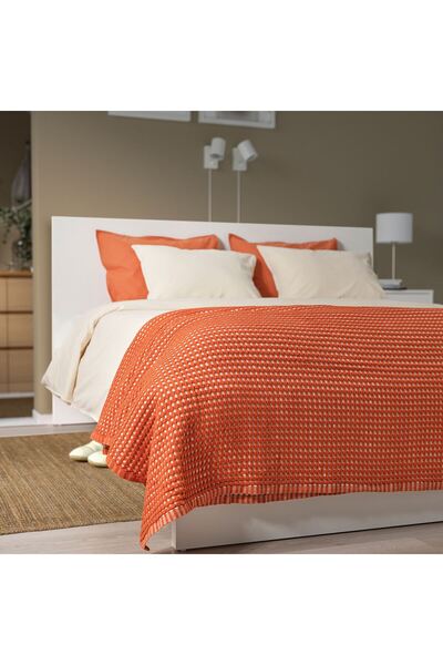 IKEA Bedspread, Red-Brown-Beige, 230X250 cm