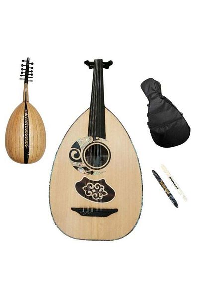 alkaraz music Luxurious Al-Waziri Oud with Padded Bag and Two Pyramid Picks
