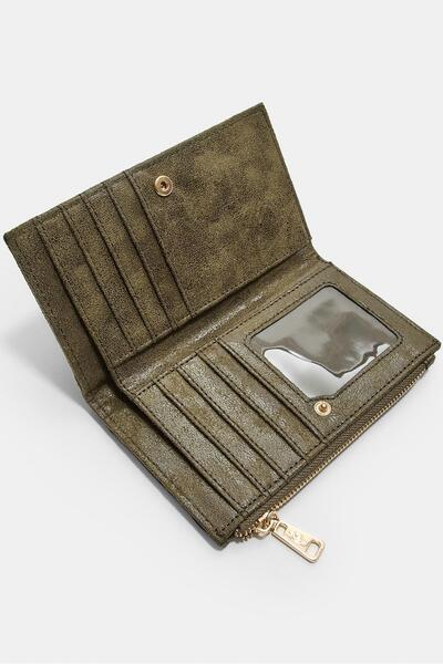 Stradivarius Shimmery card holder purse with zip