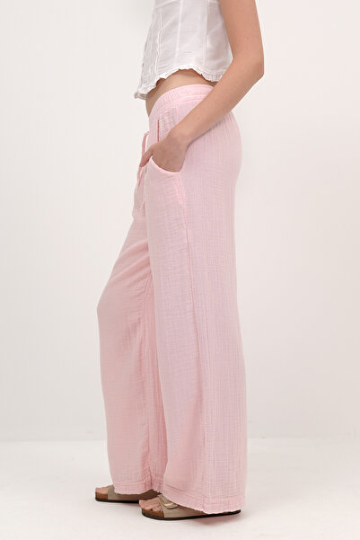 Addax Elastic Waist Wide Leg Trousers Pn13473-J8