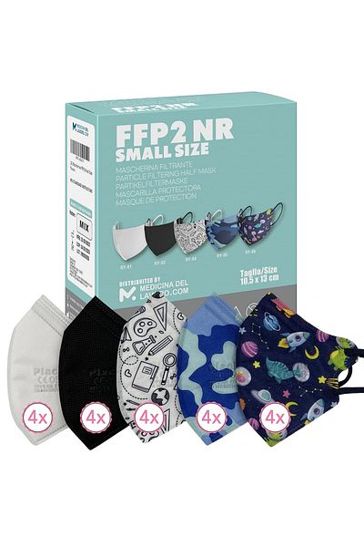 Medicinadellavoro Set de 20 măști de protecție, multicolore, 10,5 x 13 cm