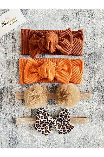 pempem bandana Baby Girl Mixed Bandana Set of 4