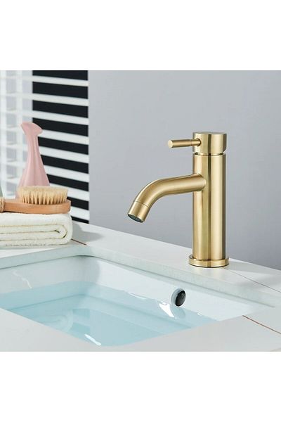 CasaVie Low basin mixer, brushed gold, code 1694