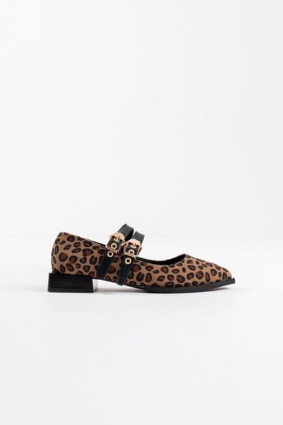 Zerenyus Murder Premium Leopard Belt Detailed Women's Heeled Shoes